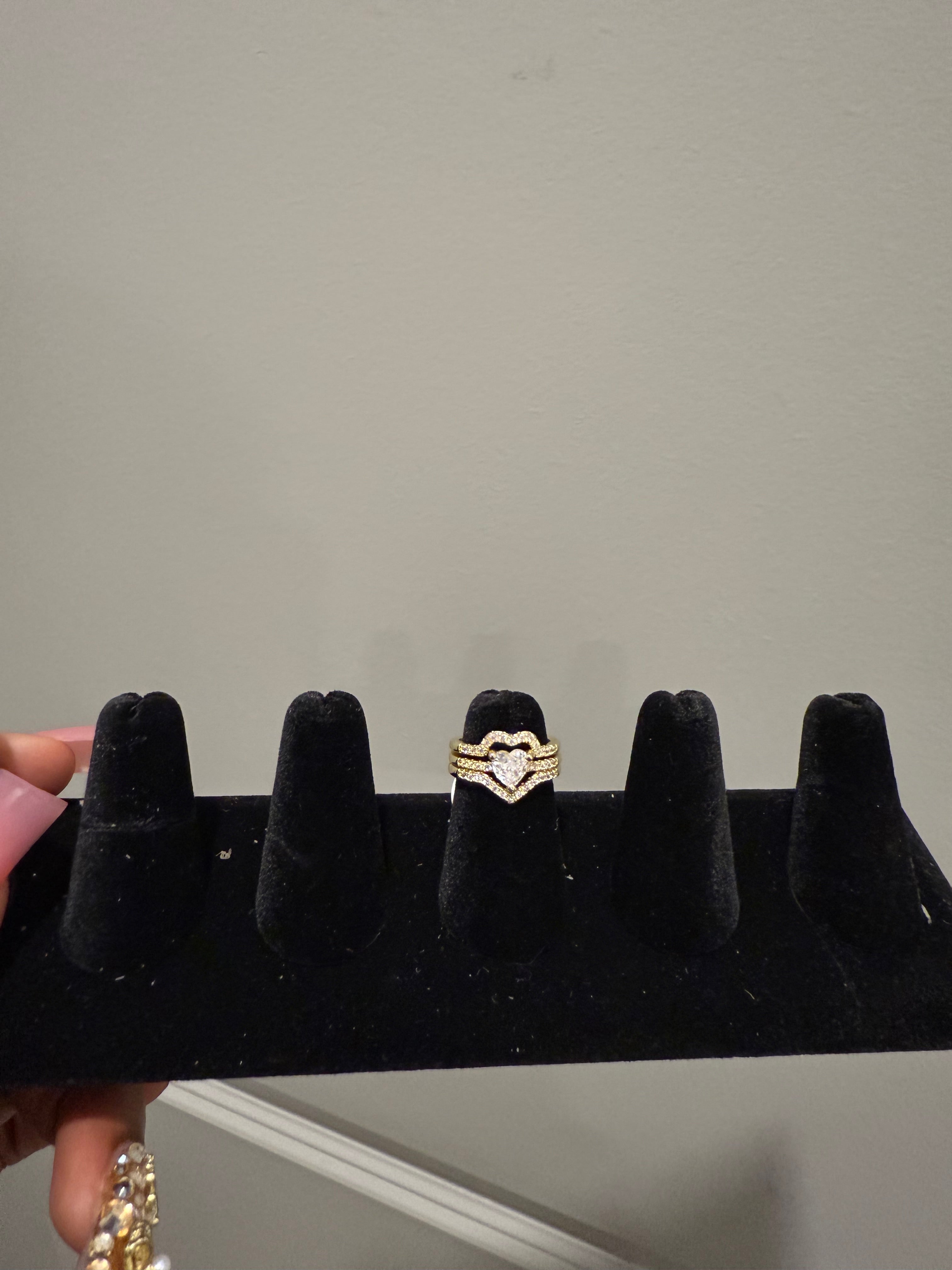 3 pc heart ring